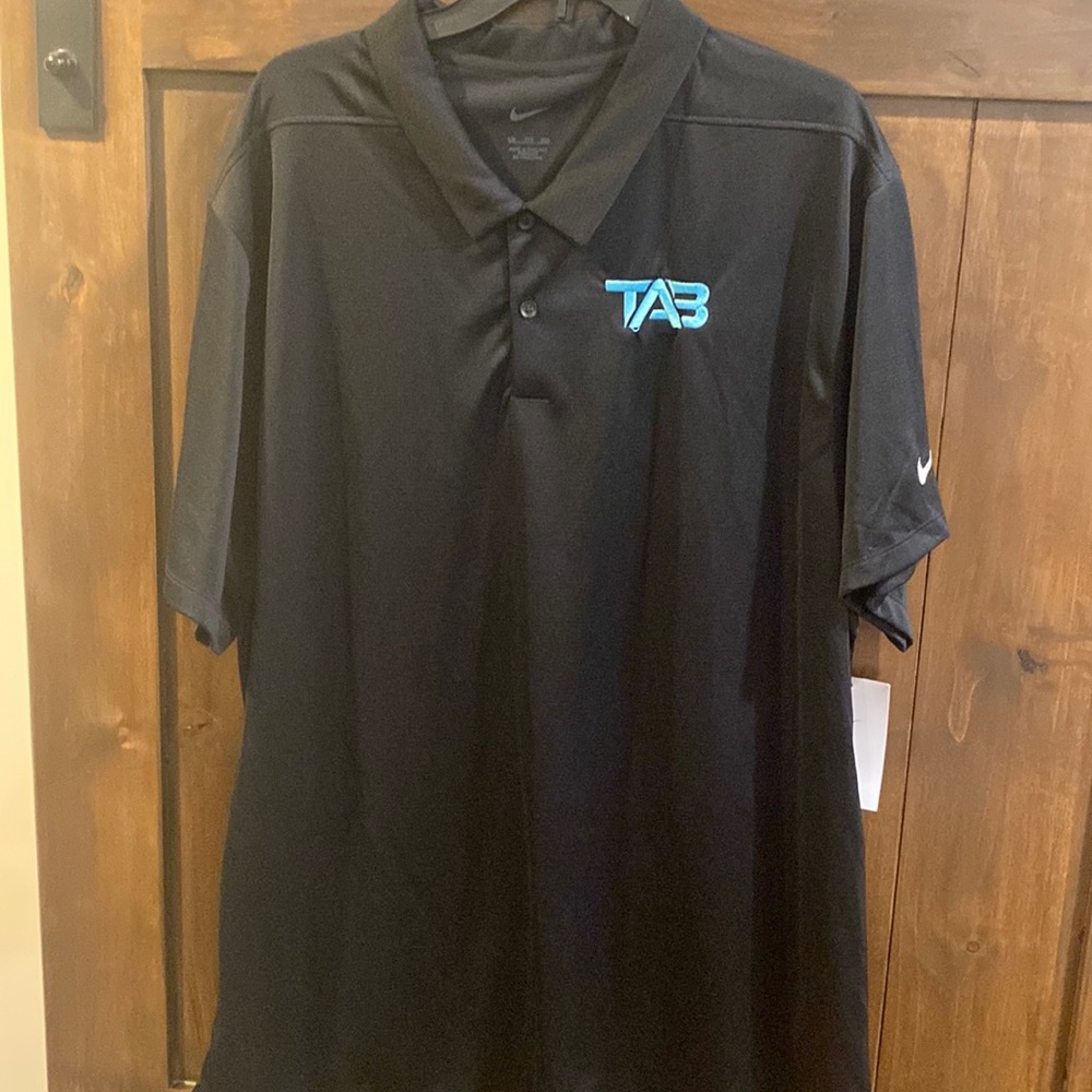 E859 Nike Dri-fit men’s Black Polo with TAB logo NWT Sz. XXL